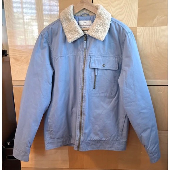 Weatherproof Other - **SOLD** Weatherproof Vintage Men's Light Blue Twill Tucker Sherpa Jacket Size M